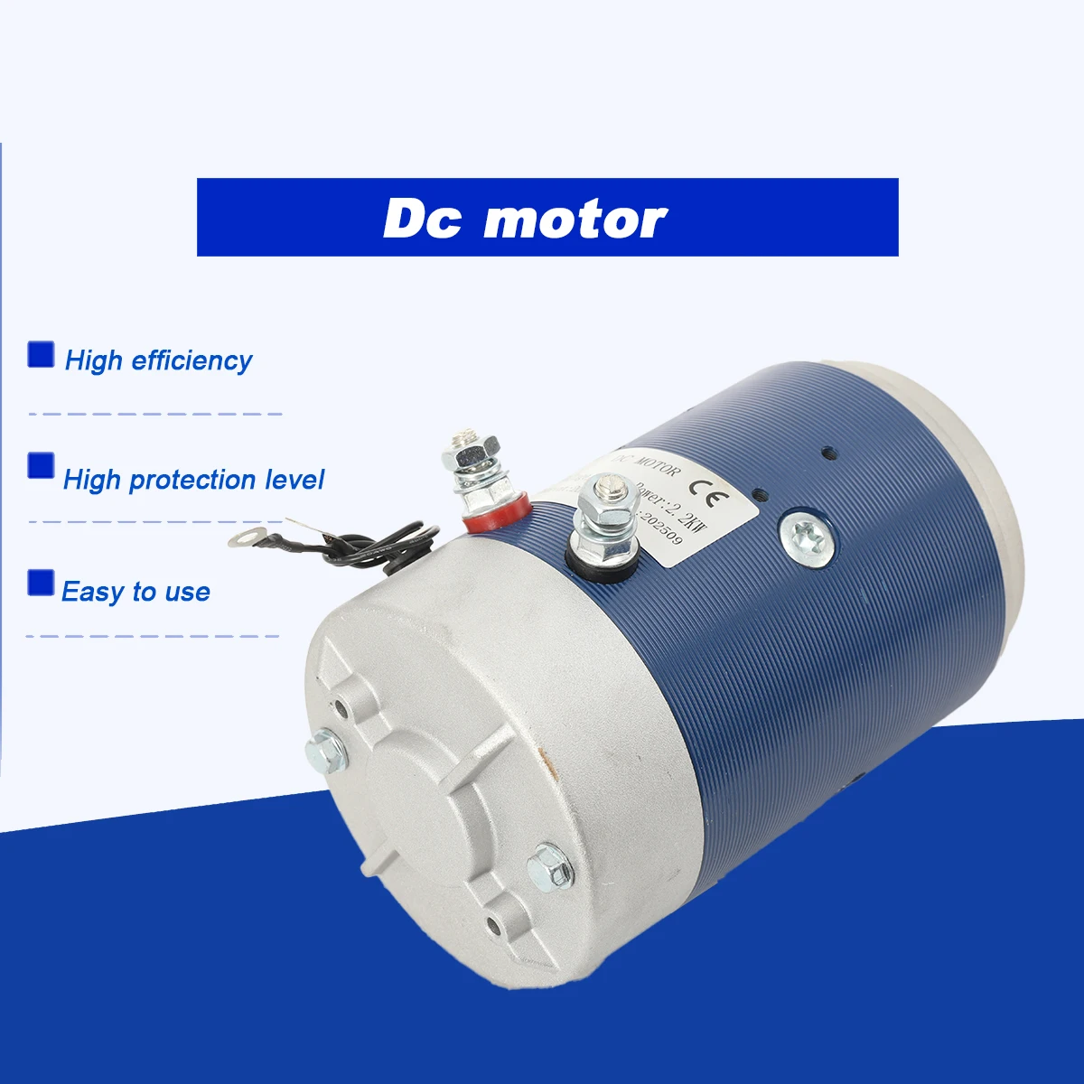 Motore DC 24V per carrelli elevatori/unità di potenza idrauliche, motore ad alta potenza 2.2kw, motore DC a spazzole con filo di rame, 2700 giri/min, IP54