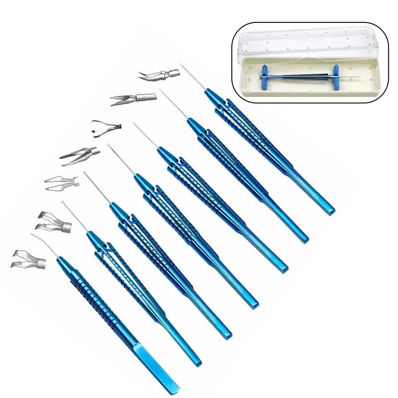 

GREATLH Capsulorhexis Forceps Utrata Retinal Forceps Straight Curved Head Titanium Ophthalmic Micro Instrument