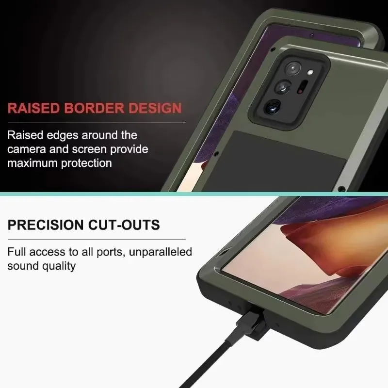 حافظة من السيليكون المعدني شديد التحمل لهاتف سامسونج جالاكسي S24 S23 S22 S21 Plus Note 20 Ultra غطاء قوي مقاوم للصدمات #6