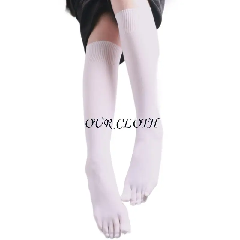 Womens Split Toe Knee Length Socks Moisture Absorbing Summer Thin Long Stockings Y1AC
