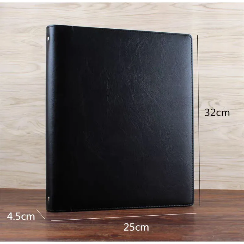 PU Leather Cover Folder 4 Rings Large 30mm , Heavy Durable Padded A4 Custom Handmade Binder