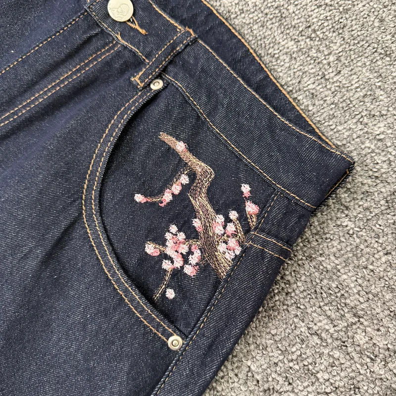 DERSCHUTZE ユニセックス バギーデニムショーツ ダ - Embroidery Jeans Sakura のレビューと価格