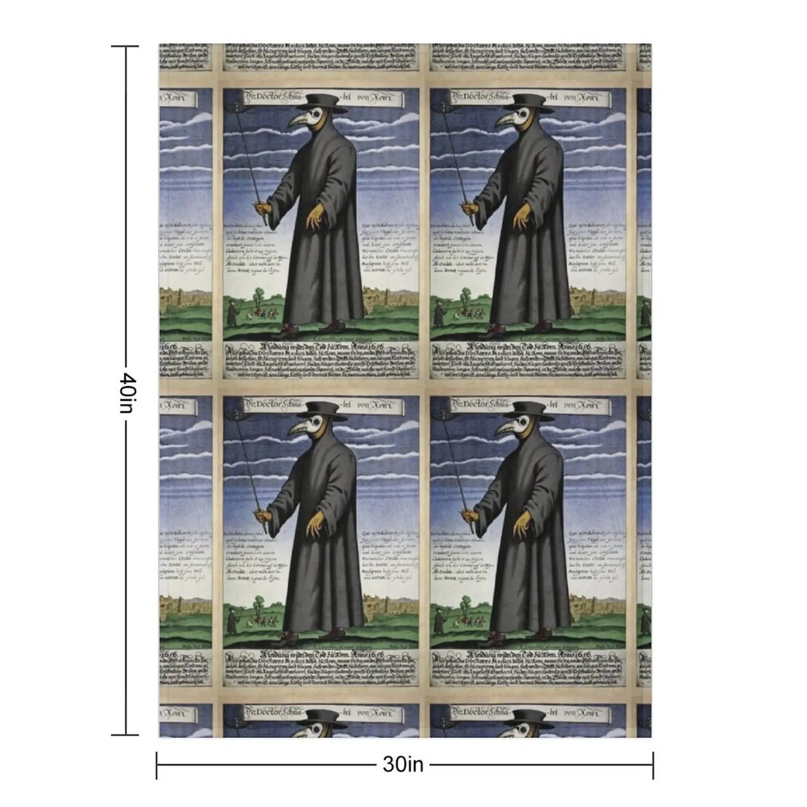 Plague Doctor, Middle Ages Throw Blanket Single for sofa warm for winter Soft Beds Blankets