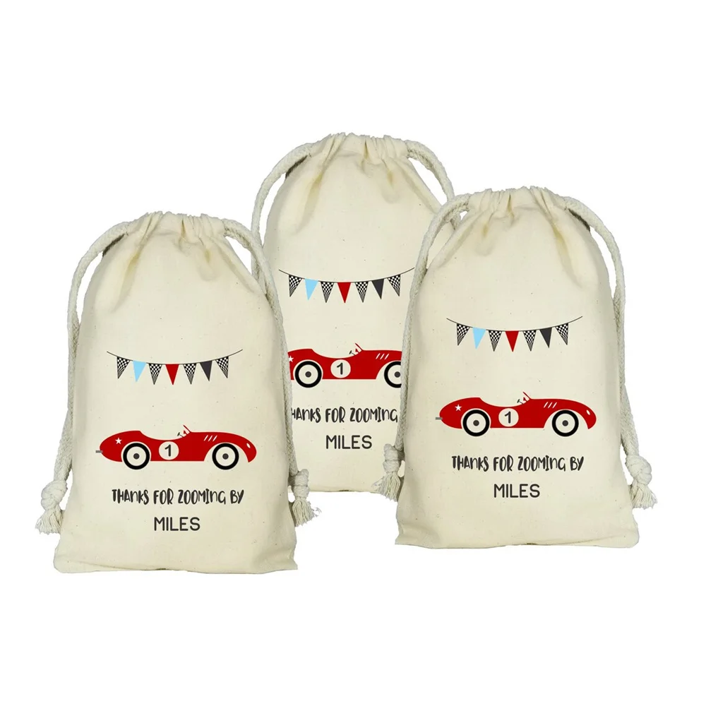 

Retro Race Car Favor Bags, Vintage Race Party Theme, Set of 20 Personalized Favor Bags, Race Car Birthday Party Theme, Two Fast