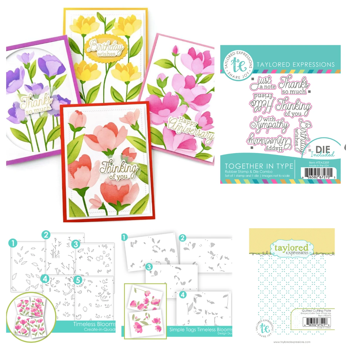 Simple Tags Timeless Blooms Clear Stamps and Metal Cutting Dies Sets for DIY Craft Making Greeting Card Scrapbooking Decoration