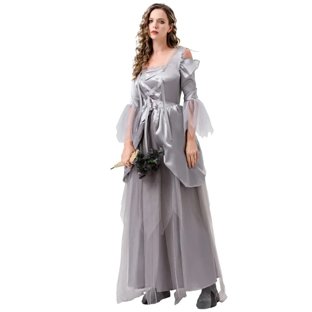 

Women's Day of the Dead Horror Evil Witch Vampire Masquerade Uniforms Halloween Horror Ghost Bride Cosplay Costume