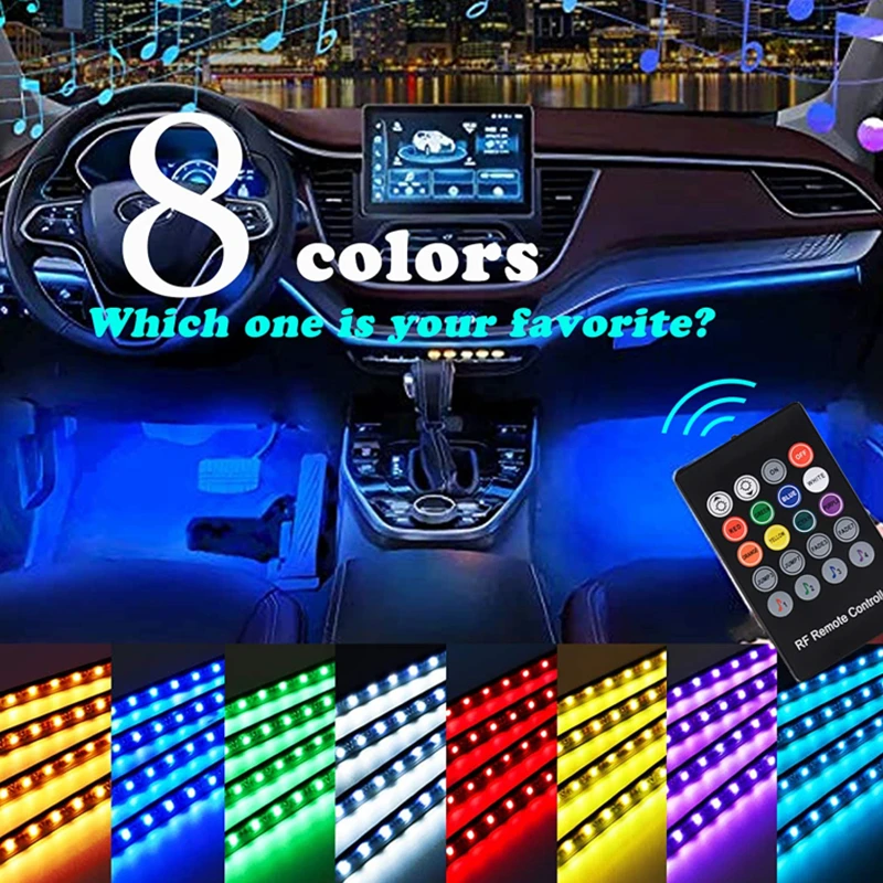 Neon Ambient Interior LED Strip Lamp Light Car Decorative Atmosphere Lights With USB Cigarette Neon Auto Car Accessories