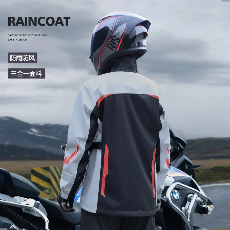 Raincoat Rain Pants Motorcycle Cycling Suit Wear-Resistant Full Body Rainproof Split Adult Reflective