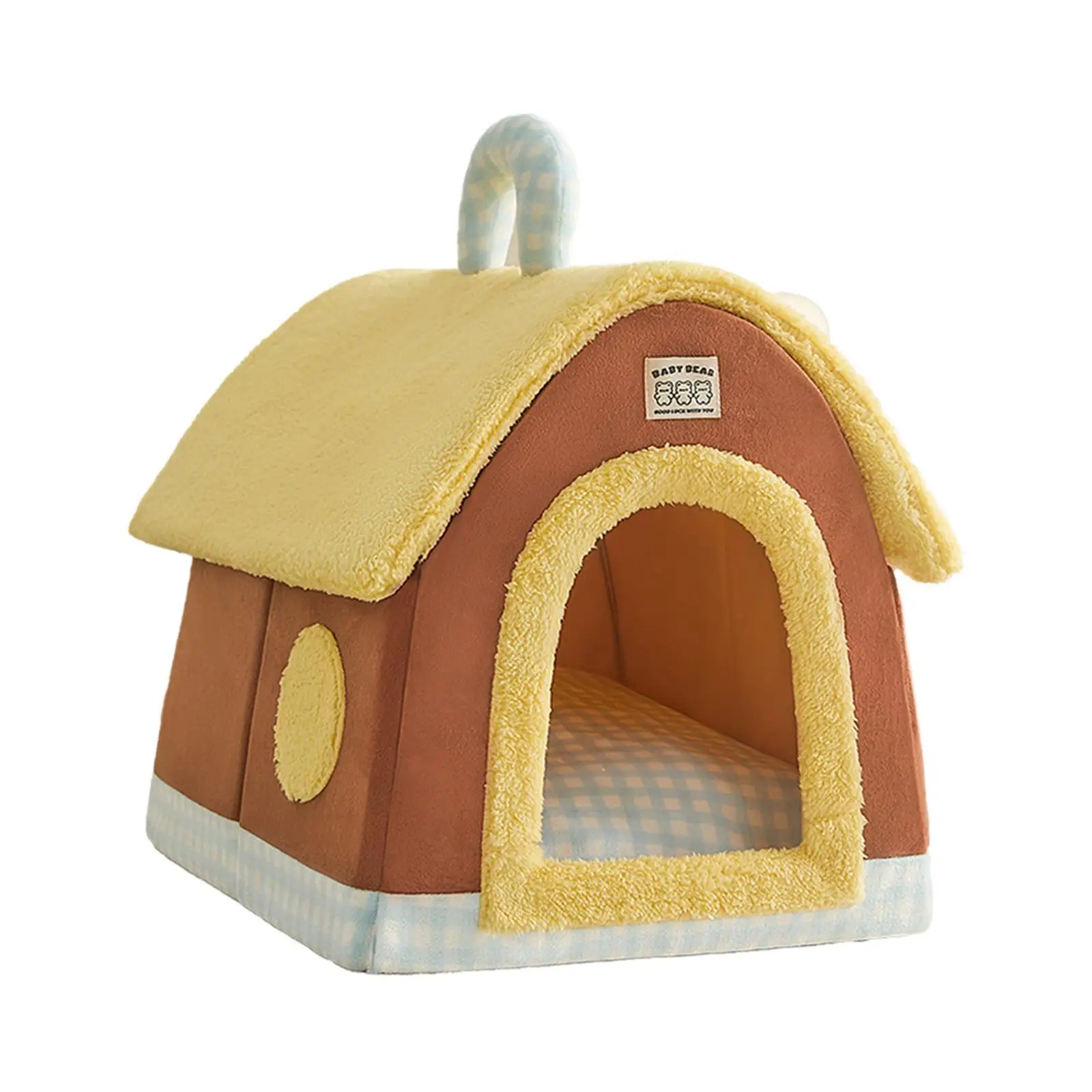 Casa para perros lavable con cojín, nido para dormir acogedor, nido suave y cálido para suelo, cachorro, gatito, invierno, perro pequeño y mediano