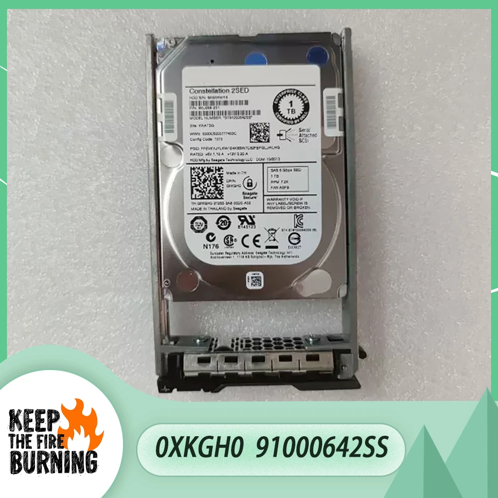 For Dell 0XKGH0 1TB 7.2K HDD SAS SED 6G 2.5''ST91000642SS Server Hard