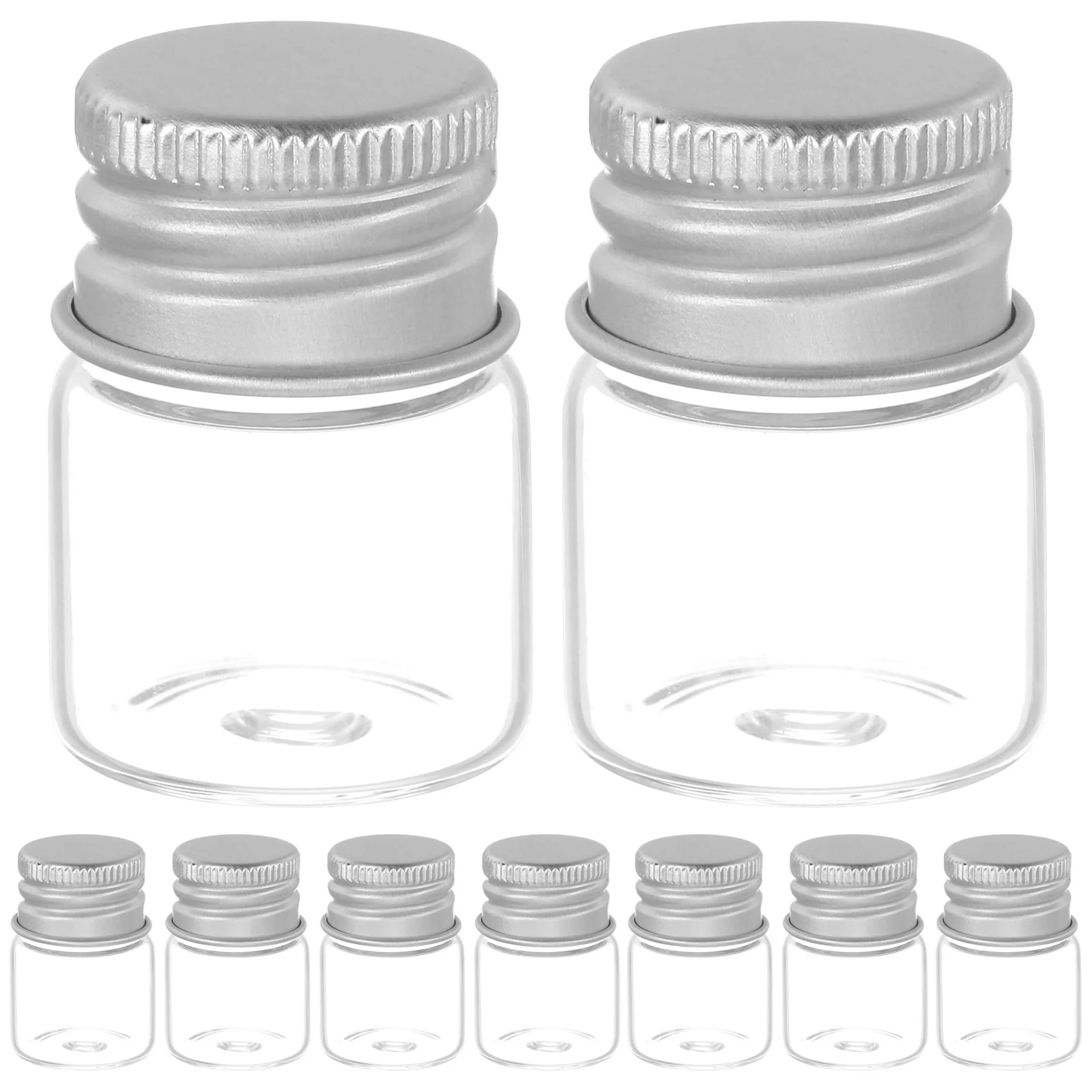 

48Pcs Mini Glass Bottles Aluminum Caps Airtight Containers for Perfume Essential Oils Liquid Samples Travel Storage