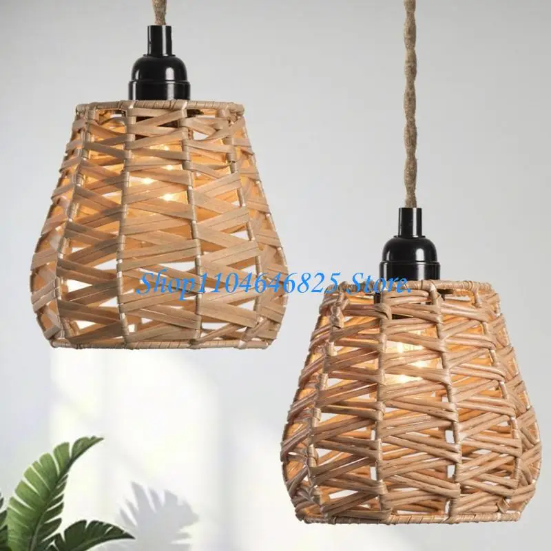 

Handmade Rattan Lampshades Ceiling Light Shade Suitable for Bedroom Restaurants and Living Spaces with Soft Lighting