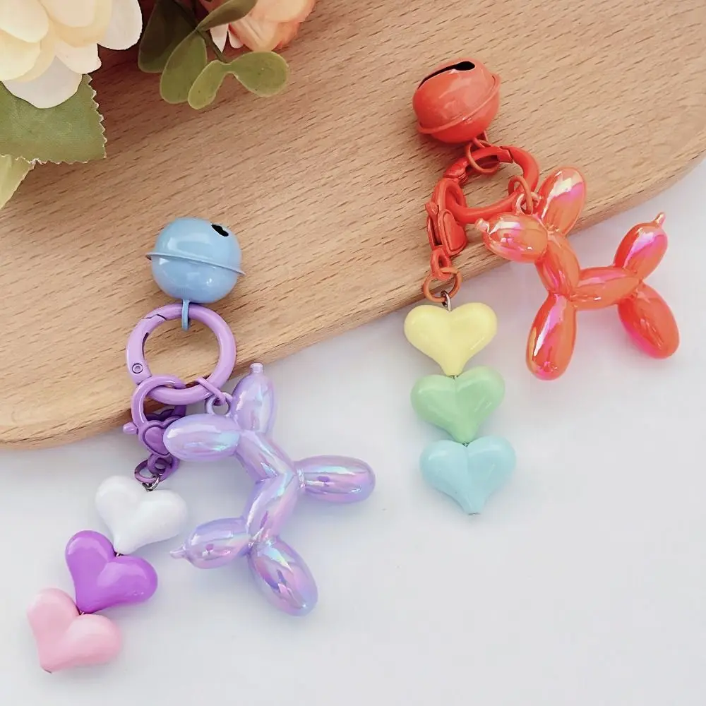 Fashion Kawaii Dog Balloon Keychain Cute Dog Jelly Dog Key Chain ins Y2K Love Puppy Keyring Hanging Accessory