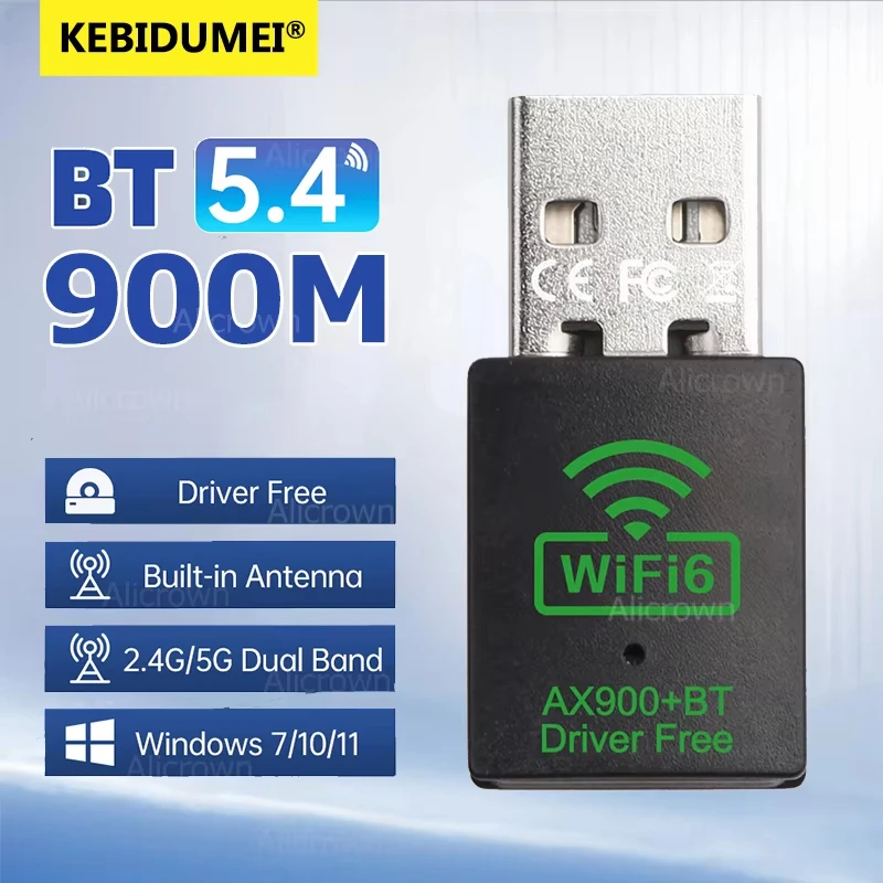 

Адаптер WIFI 6, AX900 Bluetooth 5,4, сетевая карта, USB-ключ, 2,4 и 5 ГГц, двухдиапазонный прием сигнала для ноутбука, беспроводной Wlan-приемник