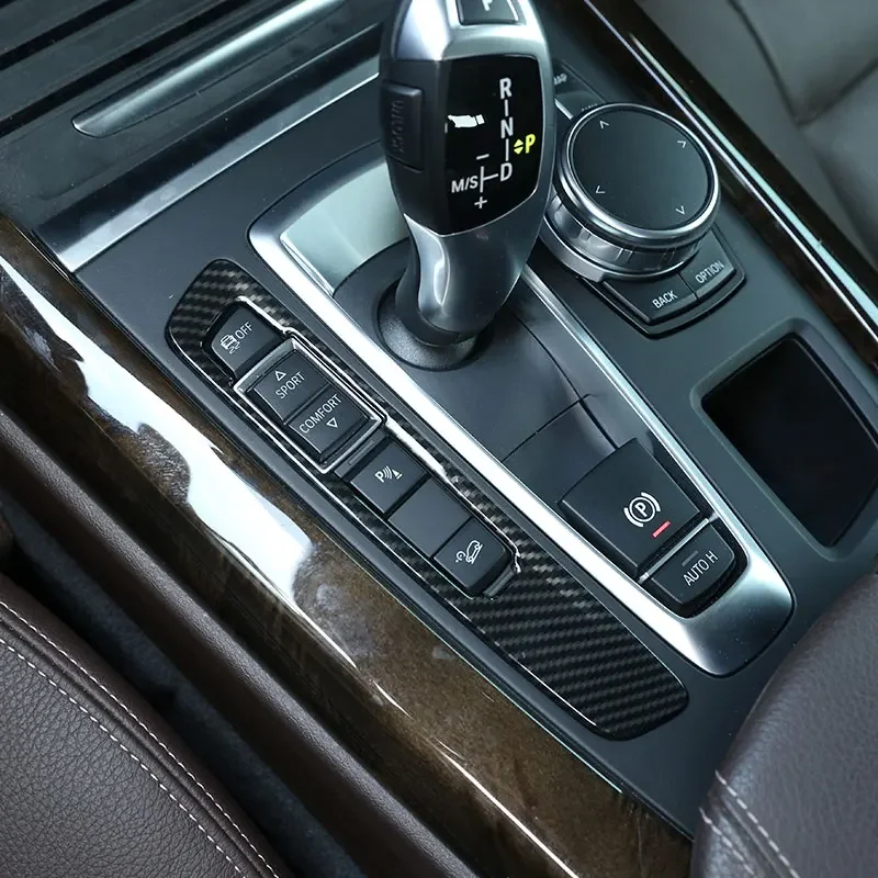

For BMW X5 F15 X6 F16 14-17 ABS Carbon Fiber Car Center Console Mode Button Frame Cover Trim Interior Car Accessories (LHD RHD)