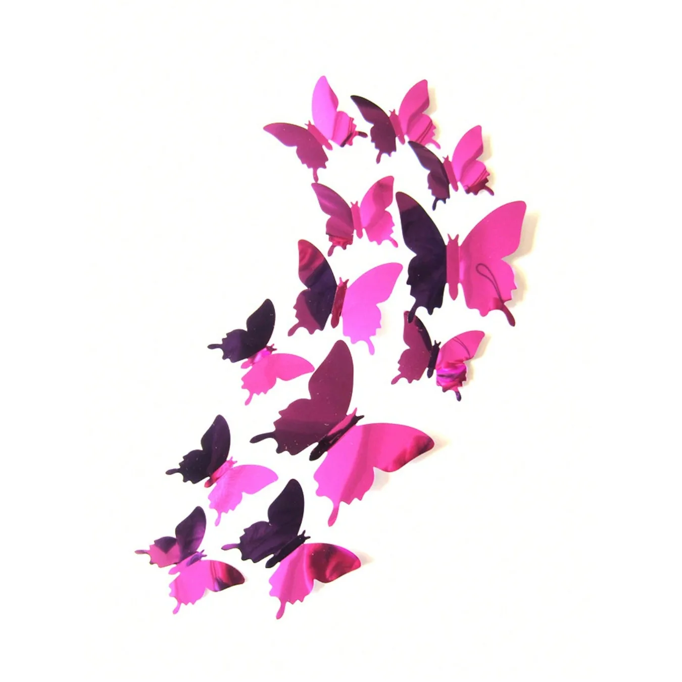 12 pieces of three-dimensional mirror butterfly wall stickers wallpaper