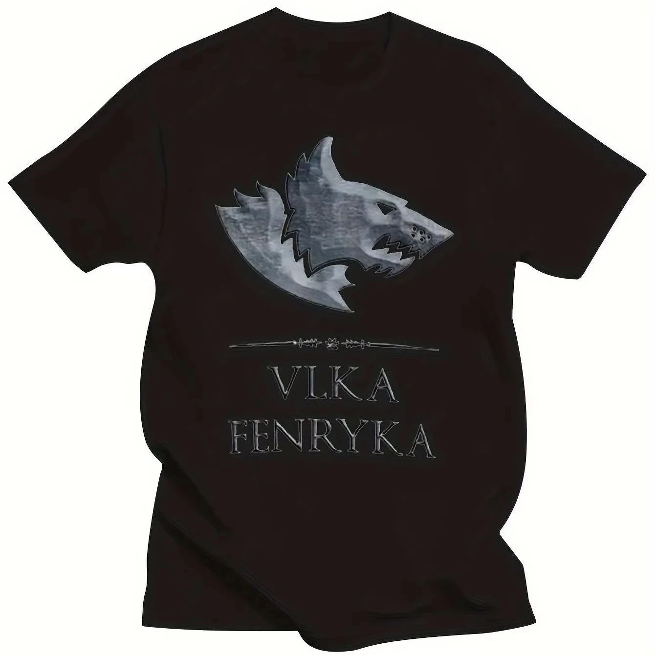 Werewolf T-shirt featuring the Astartes Legion Horus Rebellion wolf head graphic and Vika Fenryka lettering