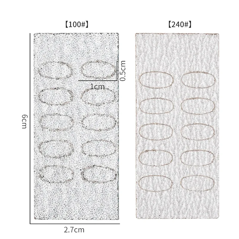 ネイルキューティクルプッシャー,自己粘着性サンドペーパー,100/240交換可能なサンドペーパー,事前研磨,マニキュア処理ツール
