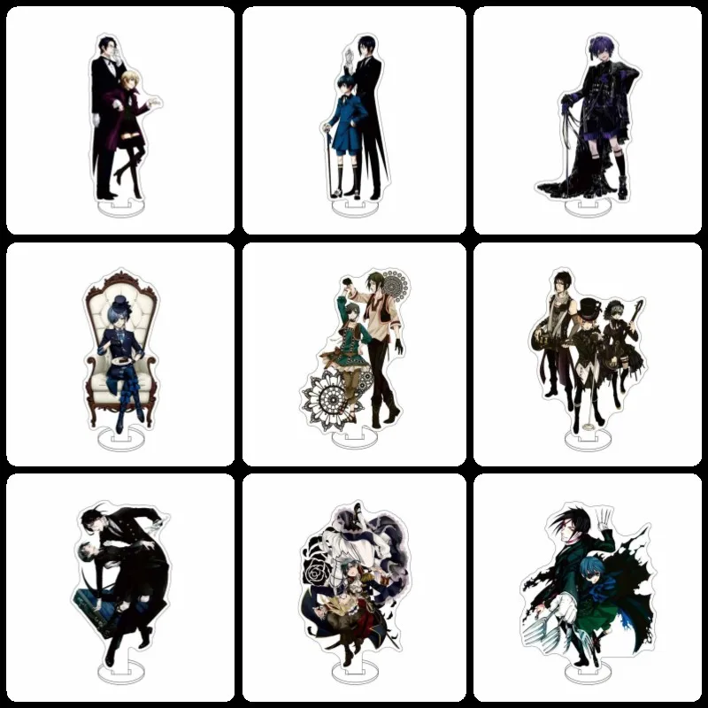 Black Butler ANIME 15CM Sebastian Michaelis Ciel Phantomhive Acrylic Figure Stand Model Cosplay Toy Birthday Ornament keychain
