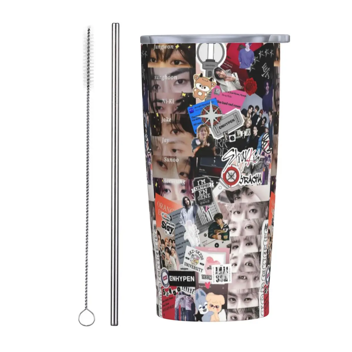 HyunJin Korean Kpop Singer Stainless Steel Tumbler Vacuum Insulated Mugs Thermal Cold Bottle Straws With Lid 20oz
