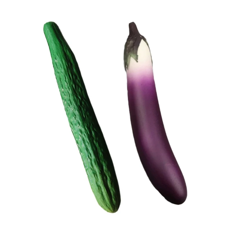 Realistic Simulation Vegetables Ornament Soft and Safe Rtificial Fake Aubergine Cucumber Ornament Replicas for Photography Decor