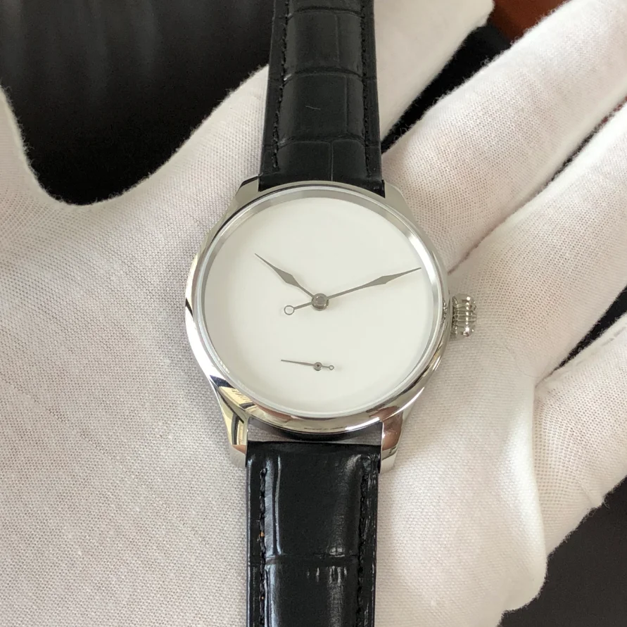 41mm ST3620 Watch 316L Stainless Steel Cese Geervo White Enamel Dial Silver hands CN6498 Movement  Mechanical Pilot Watch GR0915