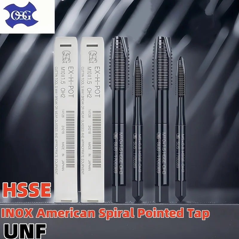 

1PCS Japan OSG HSSE INOX American Spiral Pointed Taps UNF 0-80 2-56 10-32 1/4 3/16 5-44 4-48 8-36steel blind hole tap
