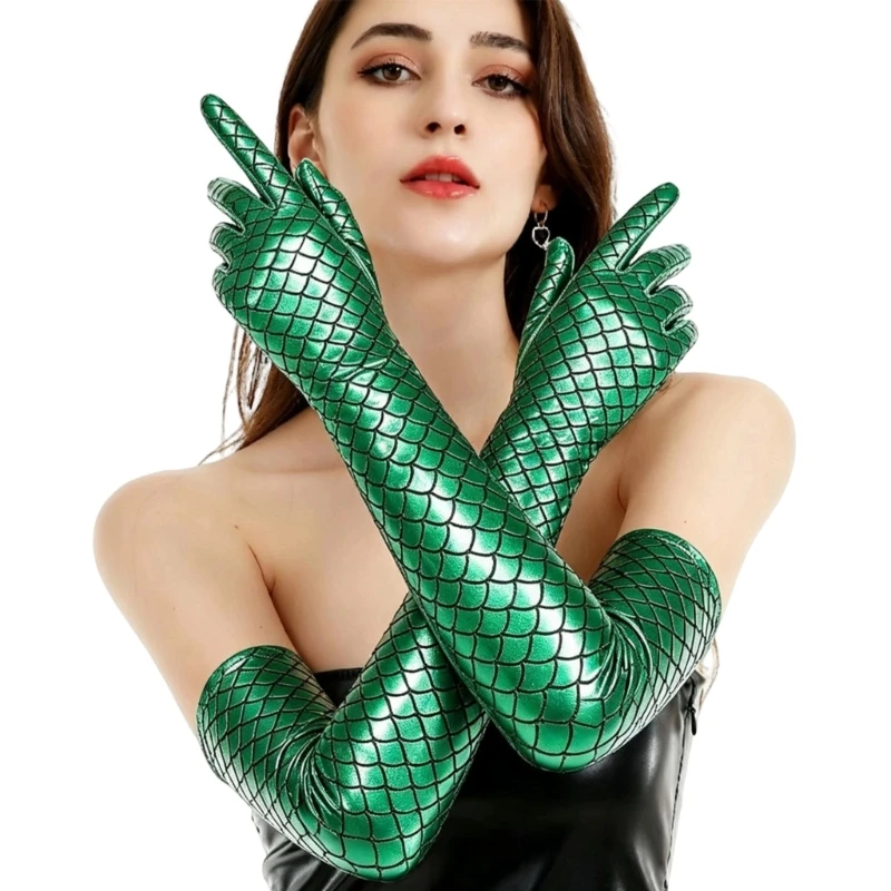 DXAE Costume Gloves with Scale Pattern for Halloween Cosplay and Party Theme Use