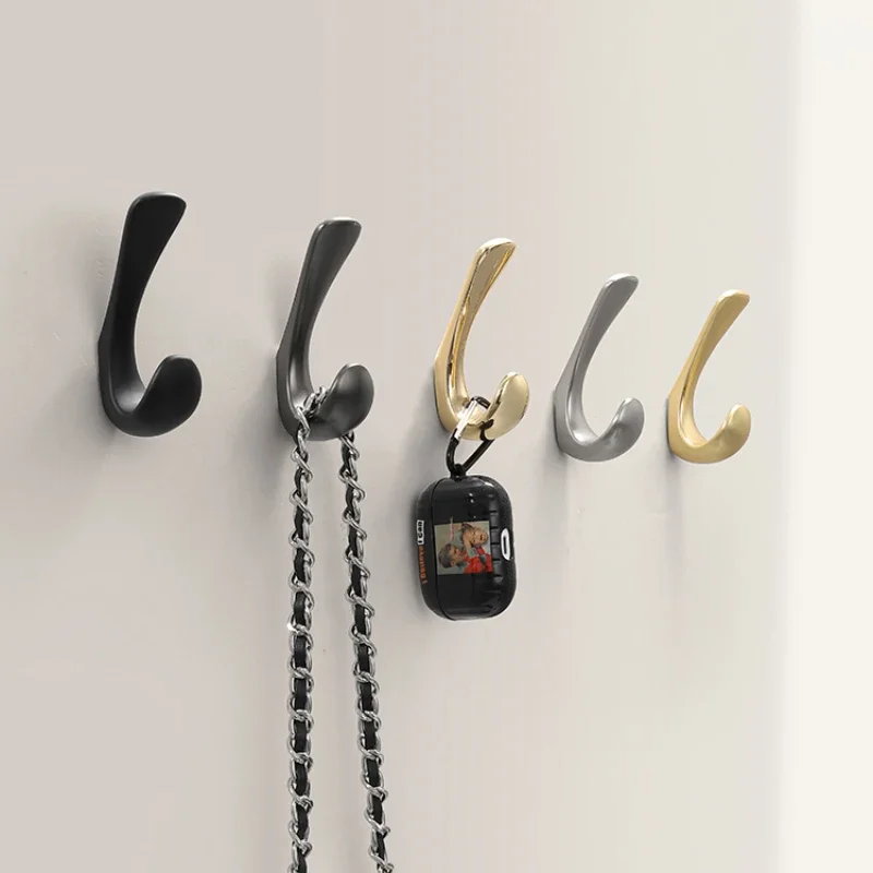 Modern hook hanging porch metal coat hook hanging clothes hook wall shoe cabinet door hook bright gold brushed feeling.