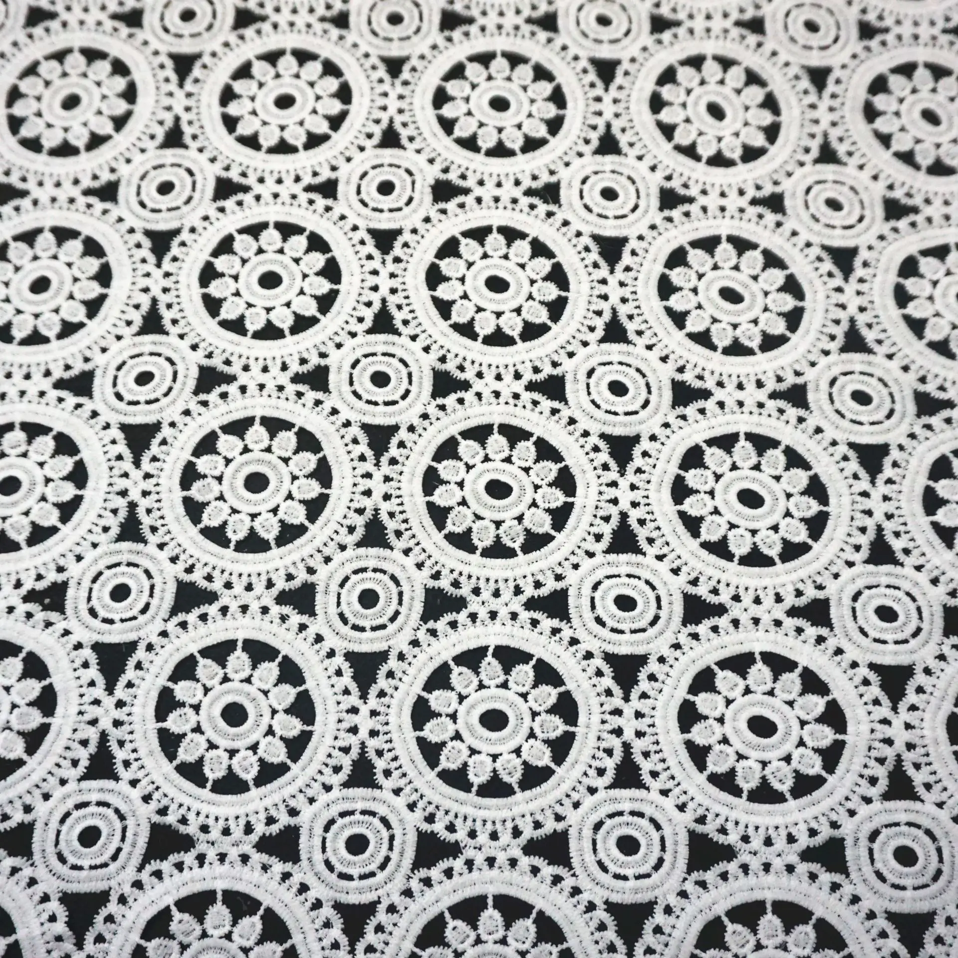 Water-soluble milk silk lace embroidered fabric, African noble fabric with full floral hollow embroidery for dresses garment