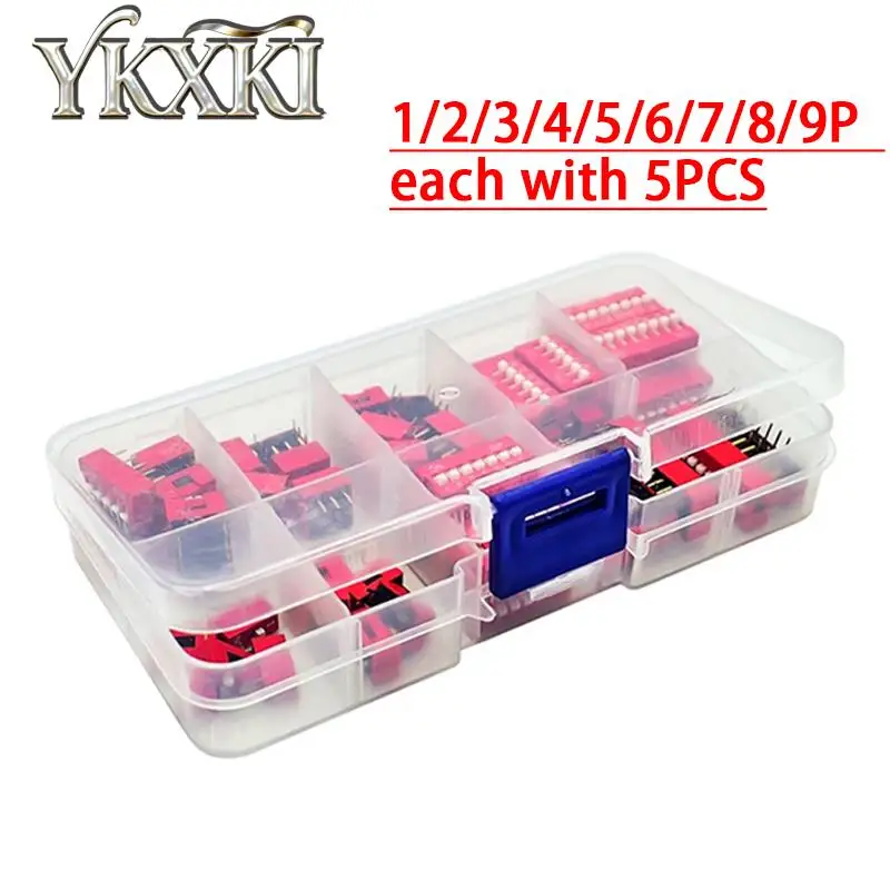 

50pcs/LOT Red Toggle kit DIP Switch Module Spacing 2.54MM 24V Inline 1/2/3/4/5/6/7/8/9P Dial The Code Switch kit