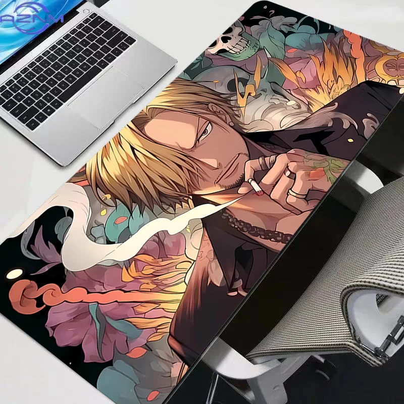 New Mouse Pads Big Anime One Piece Sanji Gaming Accessories Mousepad Gamer PC Completo Computer Keyboard Desk Mat Varmilo Table
