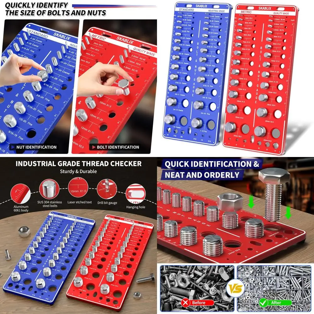 

Стандартный и метрический прибор для проверки болтов с манометром сверл, искателем размера болта, настенной гайкой и датчиком идентификатора болтов
