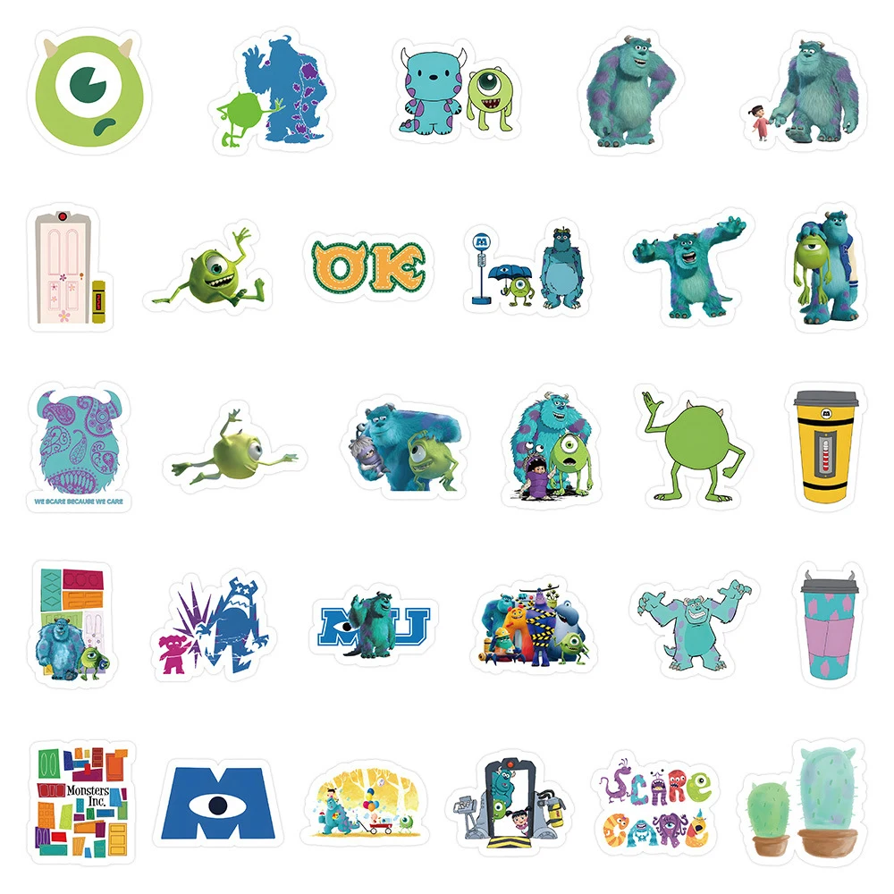 10/30/50pcs Disney Anime Monsters University Graffiti Stickers Cartoon Decals Kids Toys Skateboard Laptop Car Stationery Sticker