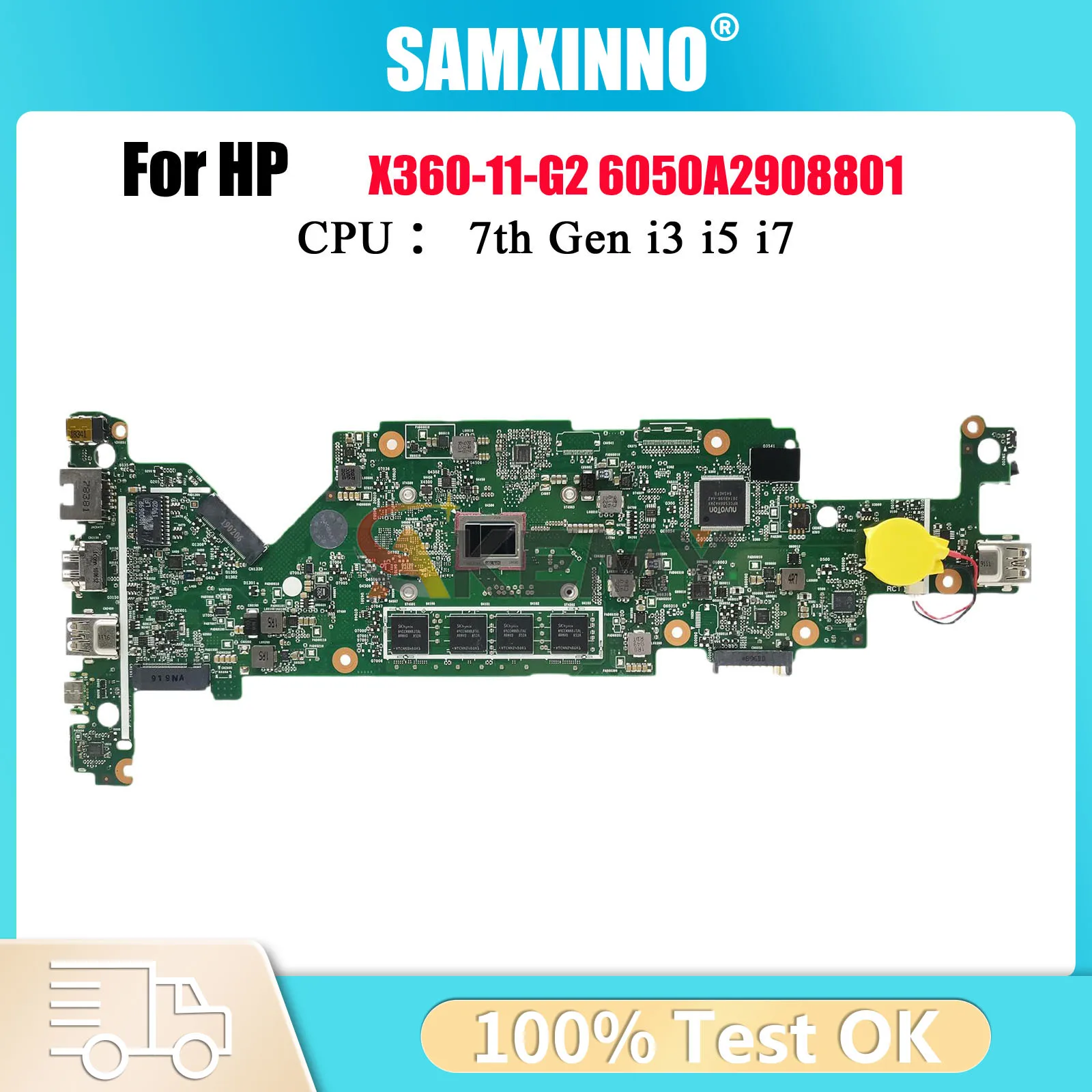 6050A2908801 ل HP ProBook X360 11 G2 EE اللوحة الأم للكمبيوتر المحمول 932688-601 932687-601 مع M3-7Y30 i5-7Y54 وحدة المعالجة المركزية 4G/8G RAM #1