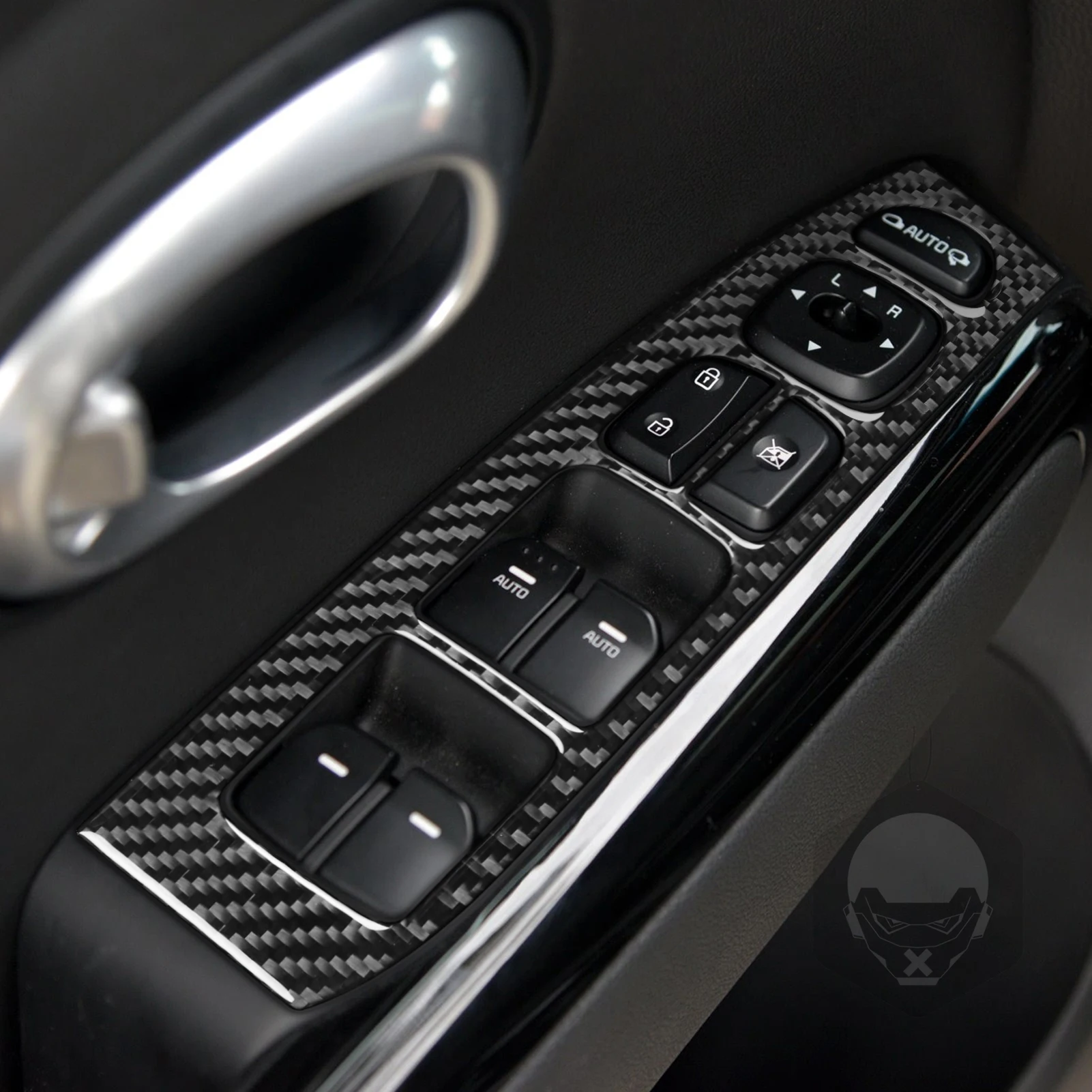 Real Carbon Fiber Car Accessories Front Door Window Lift Trim Cover Soft Sticker For Kia Soul 2014 2015 2016 2017 2018 2019