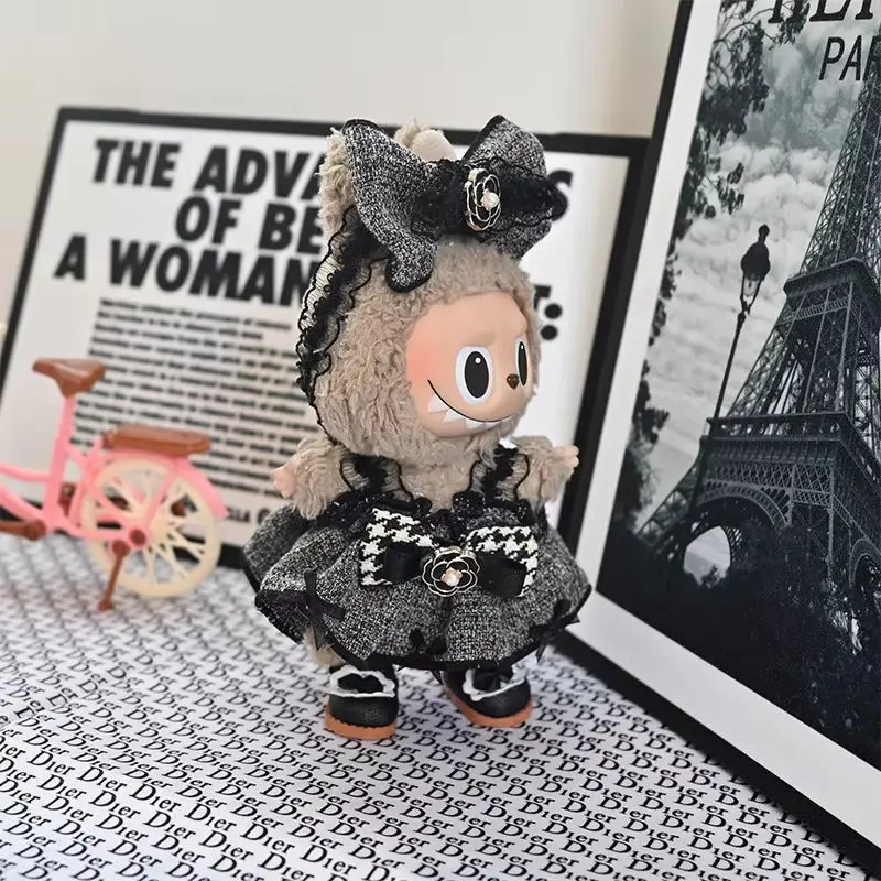 Solo ropa para muñecas, 17cm, ropa de bebé Labubu, caja ciega Labubu, colgante de felpa, juguete de alta calidad, decoración, conjunto bonito, regalo para niños