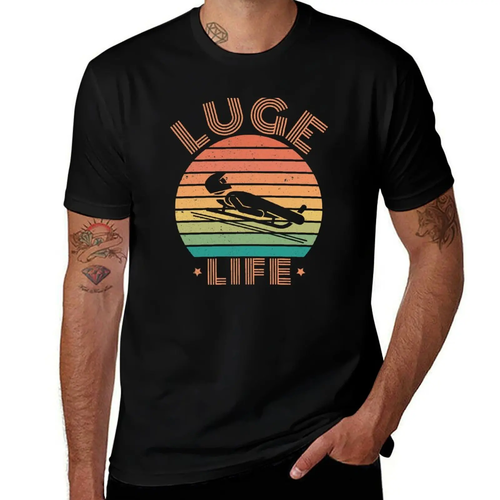 

Luge Life - Vintage Winter Sports Lover T-Shirt t shirt custom print g man t shirts for men cotton t shirts high quality T-shirt