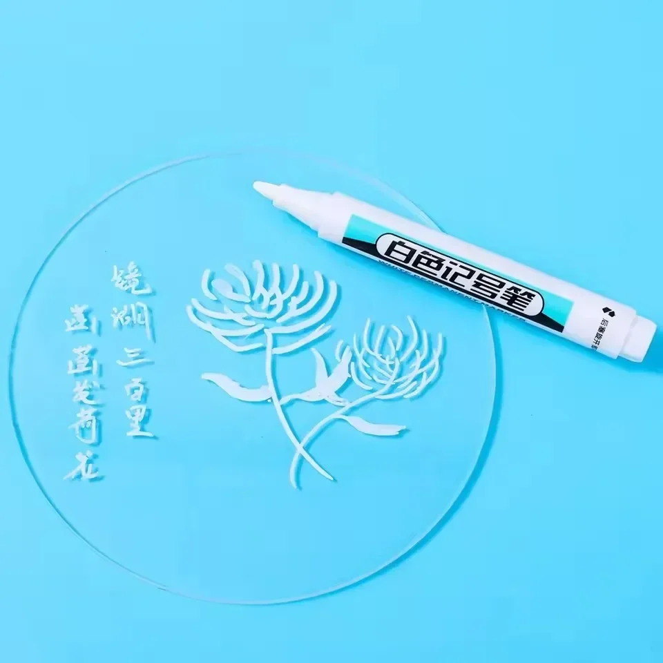 0.7/1.0/2.5MM White Permanent Marker Pens Markers Paint Pen For Wood Rock Plastic Glass Stone Meta Canvas Ceramic Art Supplies image 5