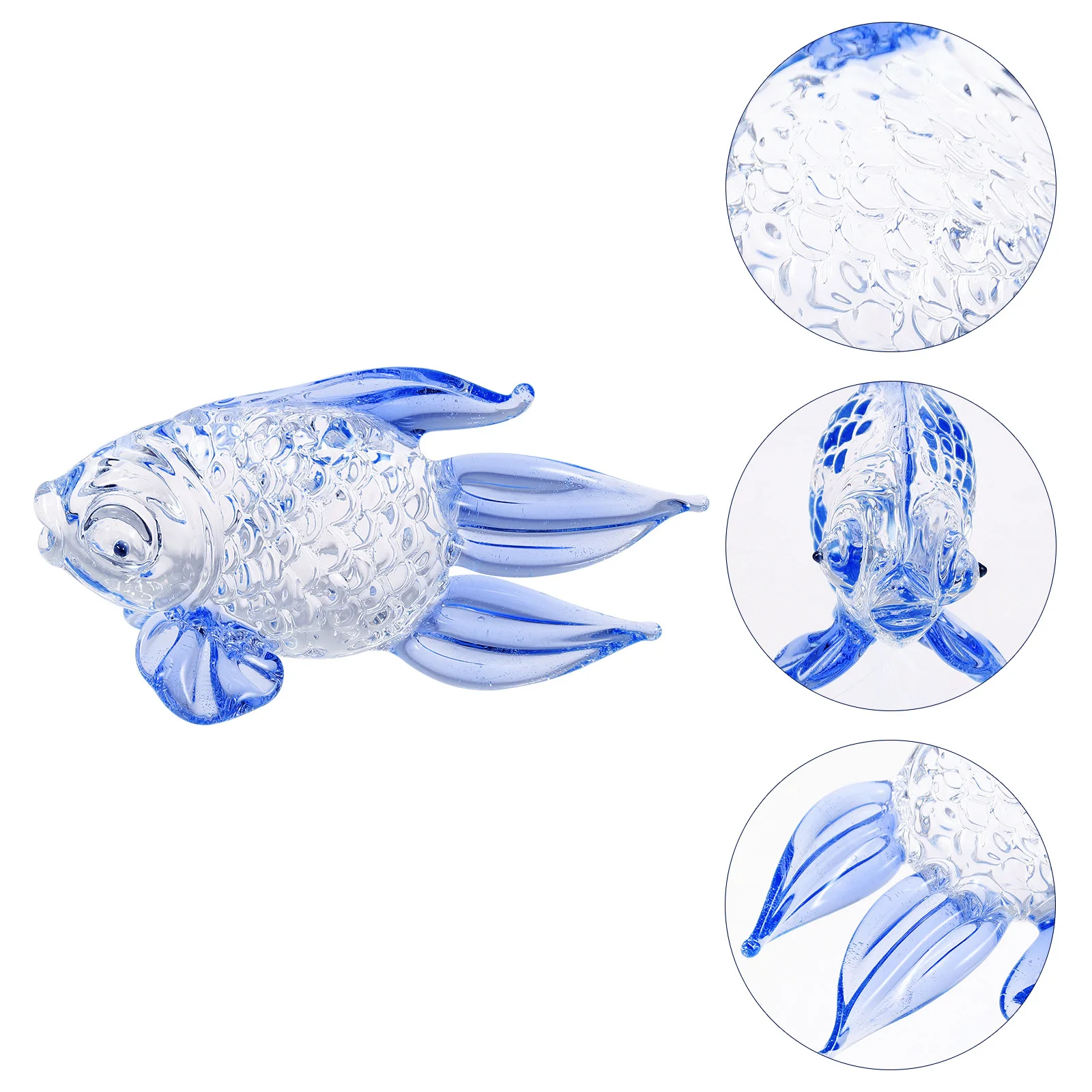 1Pcs Glass Goldfish Sculpture Delicate Craft Home Office Table Decoration Aquarium Accessories Glass Fish Figurines