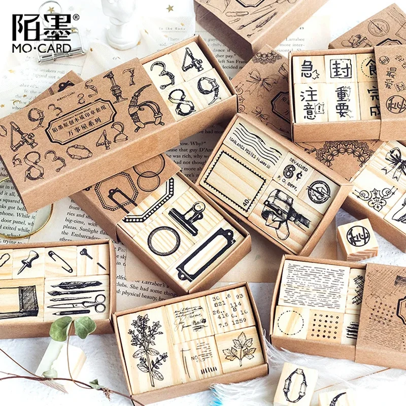 Multi-combination Series Vintage DIY Wooden Rubber Stamps for Scrapbooking Stationery Scrapbooking Standard Stamp