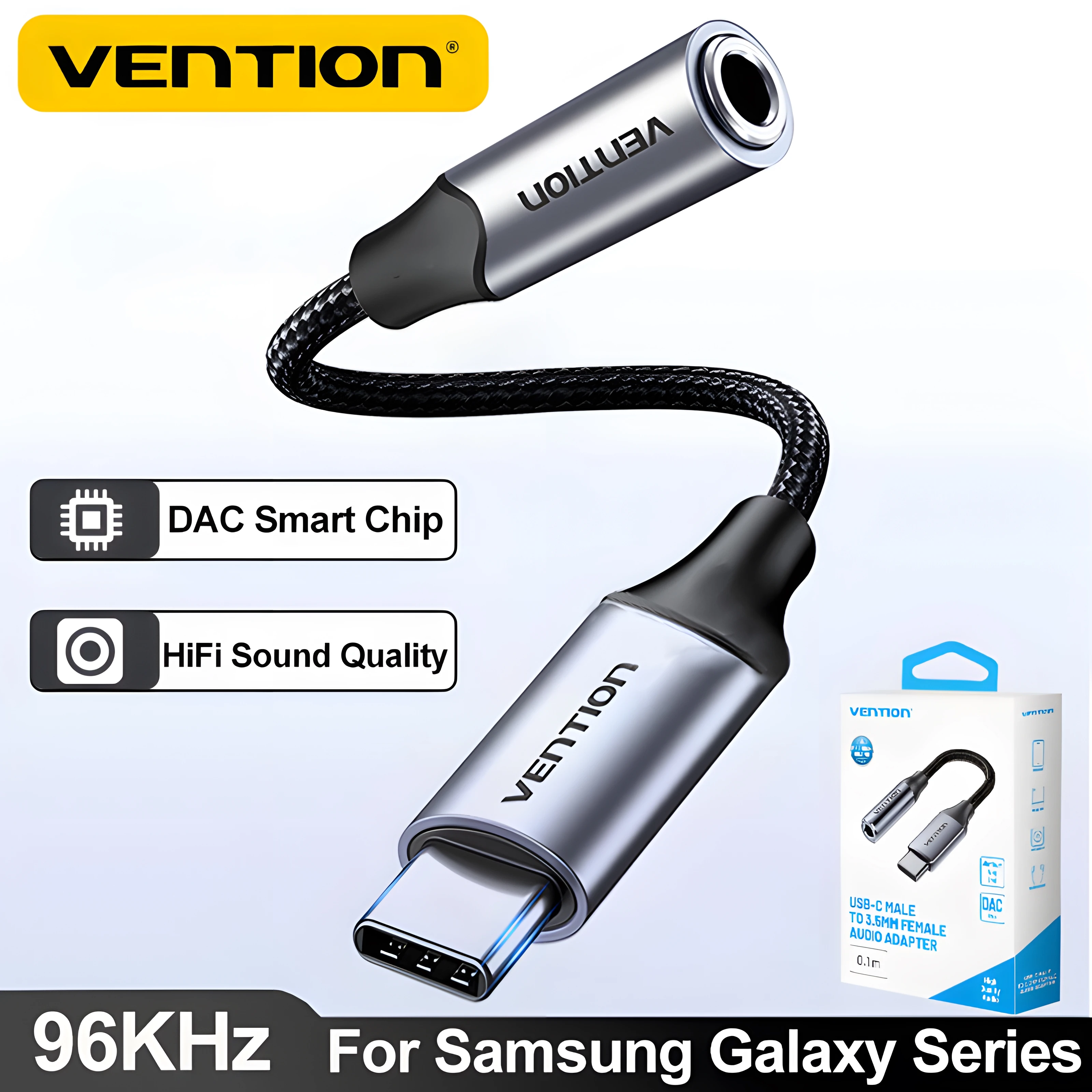 Vention dernier DAC USB Type C à prise Audio 3.5mm adaptateur casque USB C à 3.5mm séparateur pour Samsung Galaxy S24 A54 iPhone 16