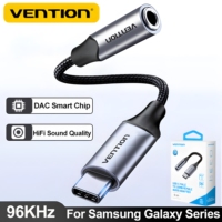 Vention Latest DAC USB Type C to 3.5mm Audio Jack Headphone Adapter USB C to 3.5mm Splitter for Samsung Galaxy S24 A54 iPhone 16