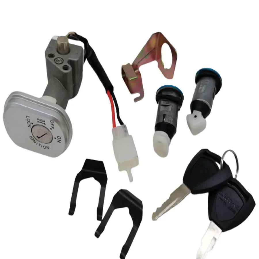 B060 Scooter Contactslot Sleutelset Voor Longwei Elektrische Deursloten Seat Safity Lock 2 Pin 3 Switchs Accessoires