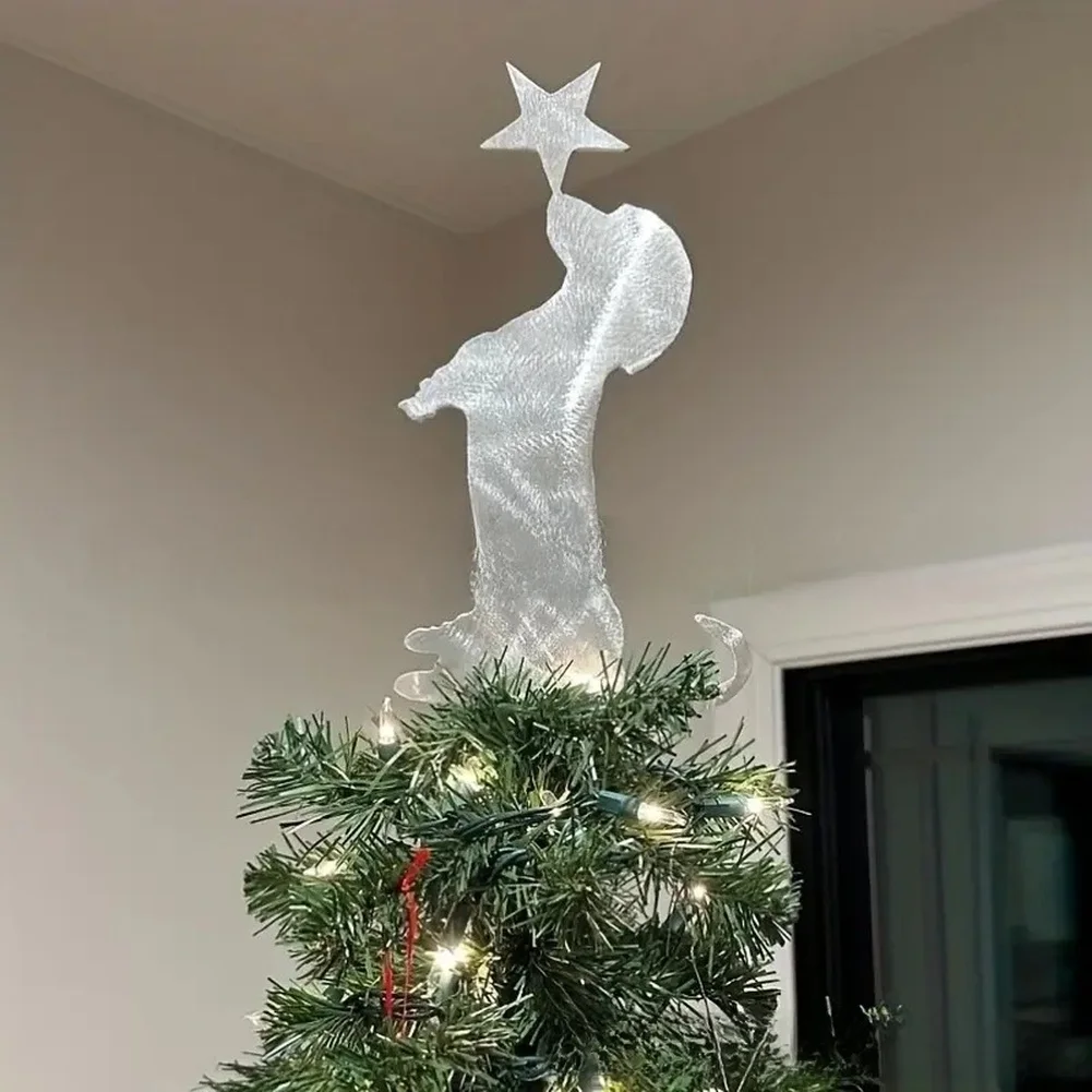 Dachshund Metal Ornament Tree Finial for Christmas Tree Holiday Decoration Sitting Dog Figure for Seasonal Decor