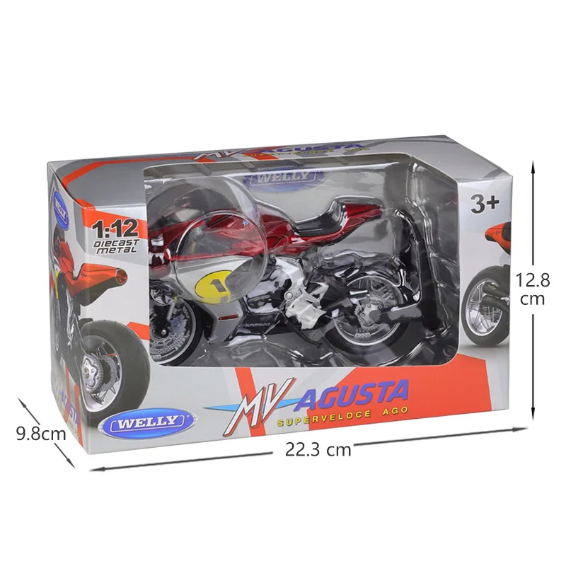 Welly 1:12 2022 MV Agusta Superveloce Ago modelli di moto modello in lega Motor Bike giocattolo da corsa in miniatura per collezione regalo