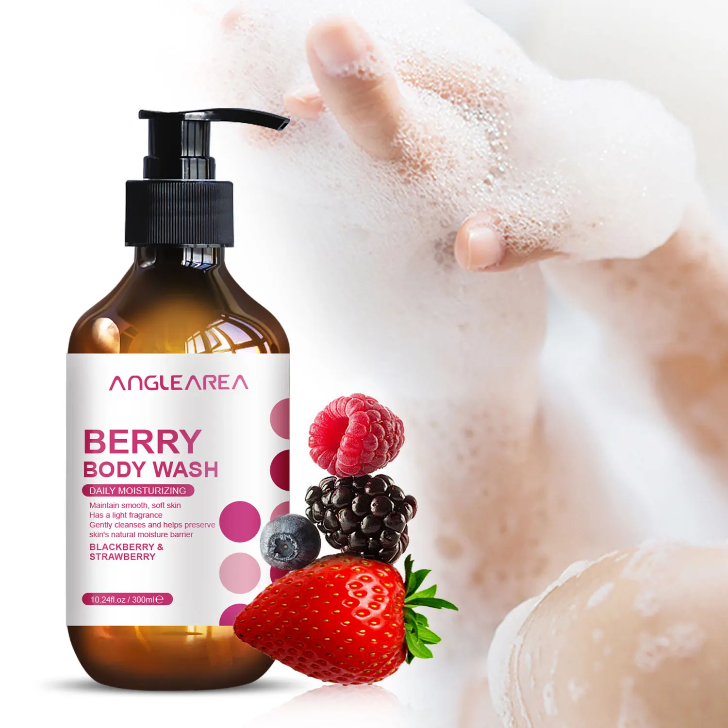 Anglearea Plant Essence Body Washes Shower Gel 300ml-Deep Cleaning Exfoliating Oil Control Suitable for Women Men