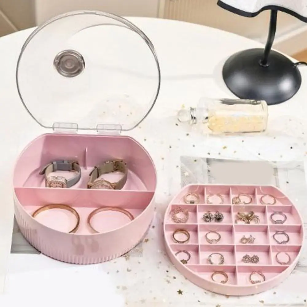 

Portable Plastic Jewelry Storage Box Dustproof Large Capacity Earrings Storage Case Moisture-proof Jewelry Organizer For Home