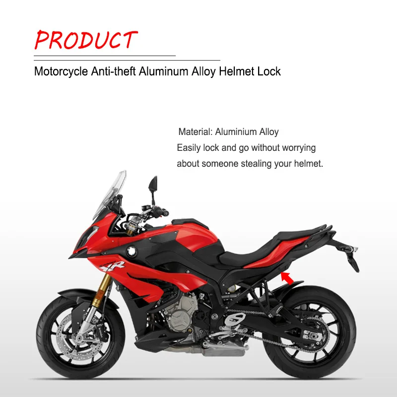 خوذة دراجة نارية لموديل BMW S1000XR S1000R S1000RR S1000 XR HP4 2015-2019 2018 مع قفل على شكل خطاف أسود للحماية من السرقة