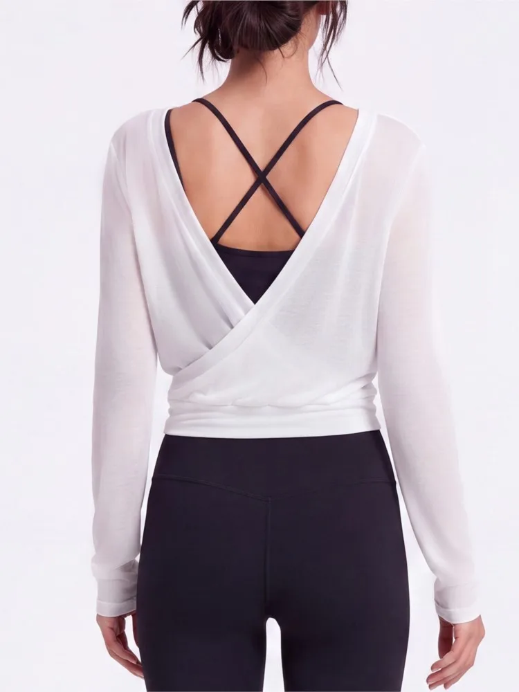Sports Long Sleeve Solid Color Top Women Gym Yoga Top Workout Clothes Sports T Shirt Fitness Activewear Running Tight Tops